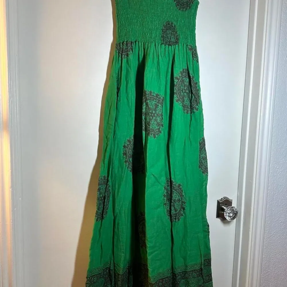 Planet-gold Women's Green Dress